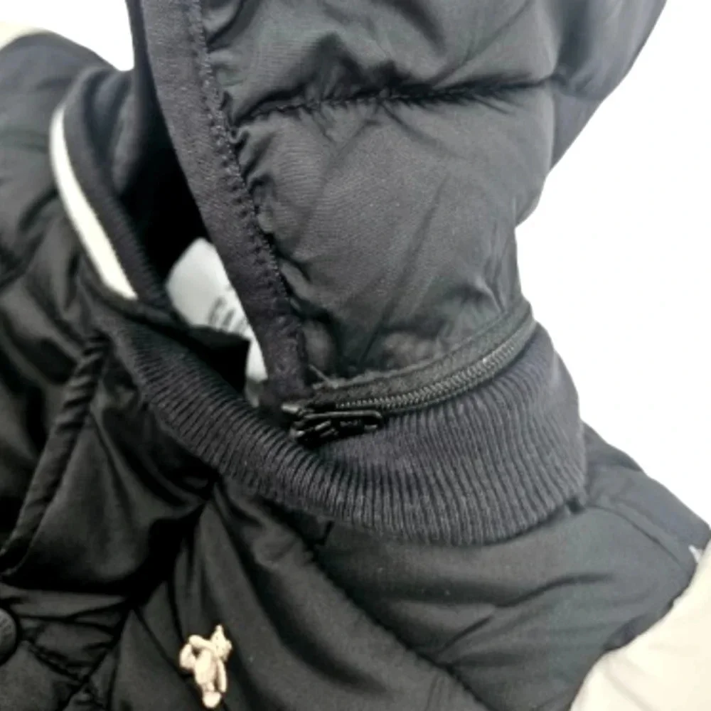 Baby Gap Puffer Jacket 6-12 Months Hooded Navy Varsity Style Warm Winter Coat